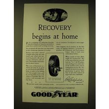 1935 Goodyear G-3 All-Weather Tire Ad - Recovery begins at home