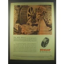 1949 Dunlop Tires Ad - art by D.A. Nichols - The Mill Wheel