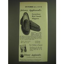 1974 Johnny Appleseed's Red Suede Slippers Advertisement