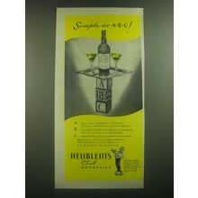 1945 Heublein's Club Cocktails Ad - Simple as A-B-C!