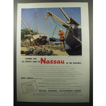 1951 Nassau, Bahamas, Development Board Ad - Summer fun all winter long