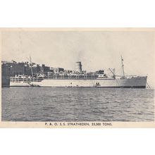 SS Stratheden P&O Antique Ship Postcard