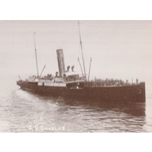 SS Douglas III Ship Ramsey Pier Isle Of Man Real Photo Postcard