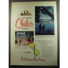 1952 Pan American Grace Airways Ad - You'll be charmed by Chile's lovely lakes!