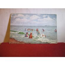 THE MORNING DIP used postcard by R. Tuck. 'Oilette'1957 pm =