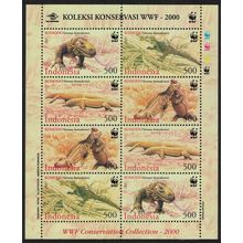 Indonesia WWF Komodo Dragon Sheetlet of 2 sets 2000 MNH SG#2620-2623