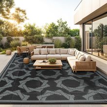LBRO2M Waterproof Outdoor Rugs 8X10 for Patio Outdoor Plastic Straw Rug Reversib