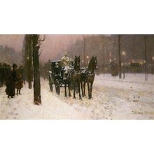 street-scene-with-hansom-cab Poster Canvas Movie Film Print A0 A1 A2 A3 A4 A5 A6