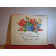 used VICTORIAN BIRTHDAY GREETINGS CARD 4.5 x 5.5 inches 91st birthday card =