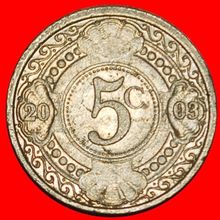 Ⰶ WITHOUT ARUBA 1989-2022:NETHERLANDS ANTILLES★5 CENTS 2003★LOW START★NO RESERVE