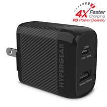 HyperGear SpeedBoost 25W USB-C PD + 12W USB Fast Wall Charger with PPS[ Black ]