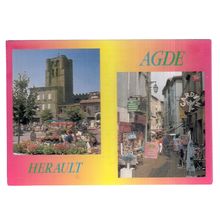 AGDE, FRANCE used vintage postcard multiview 1992 postmark =