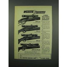 1952 Weaver Scopes Ad - K2.5, K4, KV, K8