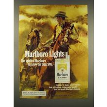1976 Marlboro Lights Cigarette Ad - Cowboy
