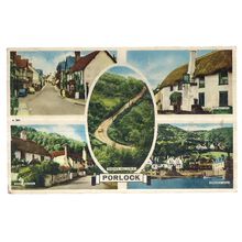 PORLOCK, SOMERSET multiview unused vintage postcard by Blackmore of Minehead =