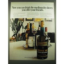 1968 Harveys Bristol Dry Sherry Ad - Now you can drink the medium dry sherry