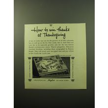 1950 Huyler's Conversation Pieces Candy Ad - How to win thanks at Thanksgiving