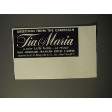 1953 Tia Maria Liqueur Ad - Greetings from the Caribbean