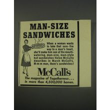 1956 McCall's Magazine Ad - Man-Size Sandwiches