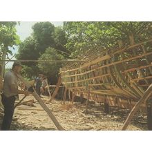 Pitcairn Island Naura Boat Building Queen Victoria Design Postcard