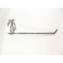 Pack Of 2] Rustic Silver Cast Iron Palm Tree Wall Mounted Paper Towel Holder...