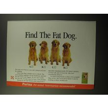1992 Purina Fit & Trim Dog Food Advertisement - Find the Fat Dog