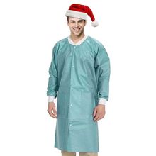 Disposable Lab Coats for Adults, 2X-Large. Pack of 50 Teal Blue SMS Knee Leng...