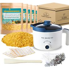 Beeswax Candle Making Kit with Electric Wax Melter for Adult, 5Lbs Bees Wax for
