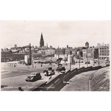EC688 LIVERPOOL - KINGSWAY AND MERSEY TUNNEL ENTRANCE. R/P POSTCARD