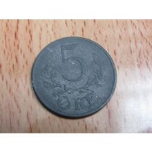Denmark 1943 5 Ore Coin