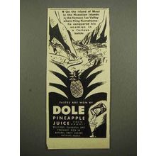 1939 Dole Pineapple Juice Ad - Hawaii Maui Lao Valley