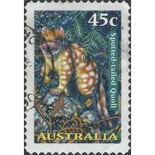 AUSTRALIA, MAMMALS, Spotted-tailed Quoll s/a, green 1997, 45c, #4