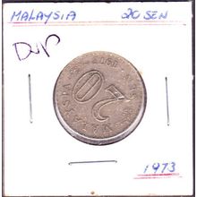 1973 Malaysia 20 Sen Coin