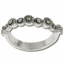 Sterling Silver Genuine Nine Marcasite Stone Ring