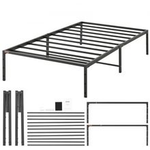 14 Inch Twin Metal Bed Frame Platform, No Box Spring Needed, Embedded Mattre...