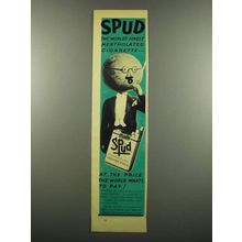 1939 Spud Cigarettes Ad - Finest Mentholated Cigarette