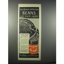 1944 Van Camp's Beans Ad - Are Back Again
