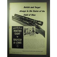 1950 Bausch & Lomb Hunting Sight Ad - Always in Center