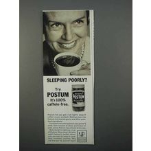 1966 Instant Postum Ad - Sleeping Poorly?