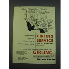 1957 Girling Brakes Ad - For safety's sake I always insist on