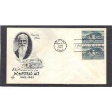 FDC Art Craft 1198 4c Homestead Act Pair (Cachet-Erased/A) CV41964
