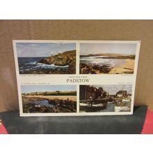 multiview, PADSTOW, Cornwall used vintage postcard by Jarrold 1956 pm =