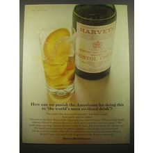 1966 Harveys Bristol Cream Sherry Ad - How can we punish the Americans
