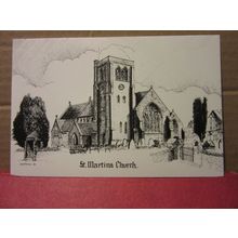 ST. MARTIN'S CHURCH unused postcard by Shattock 1991 /