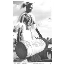Karamojo Drummer East Africa Uganda Antique Real Photo Postcard