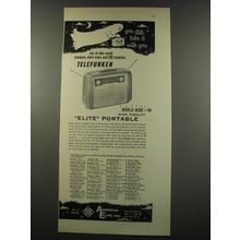 1955 Telfunken Elite Portable Radio Ad - You can take it with you