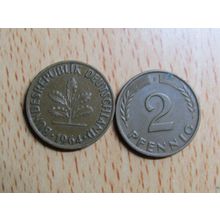 1964f 2 Pfennig Germany Coin