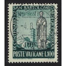Vatican St Bartholomew the Young 100L 1955 Canc SG#225