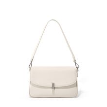 Ladies'Cowhide Shoulder Bag Tote Handbag White