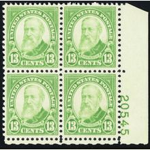 694, Mint XF NH 13¢ Plate Block of Four ** Stuart Katz